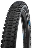 Zwarte vouwband, Schwalbe Johnny Watts 365 met profiel en blauwe tekst.