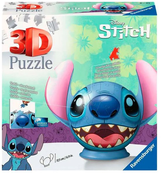 Ravensburger Disney Stitch Puzzel – 3D Puzzel met Oren – 72 Stukjes | bol
