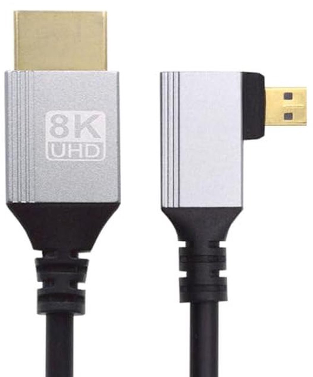 Micro HDMI 2.1 Kabel 8K 4K - Ultra Dunne Flexibele Slanke Hoogwaardige HDMI Kabel 0.5m