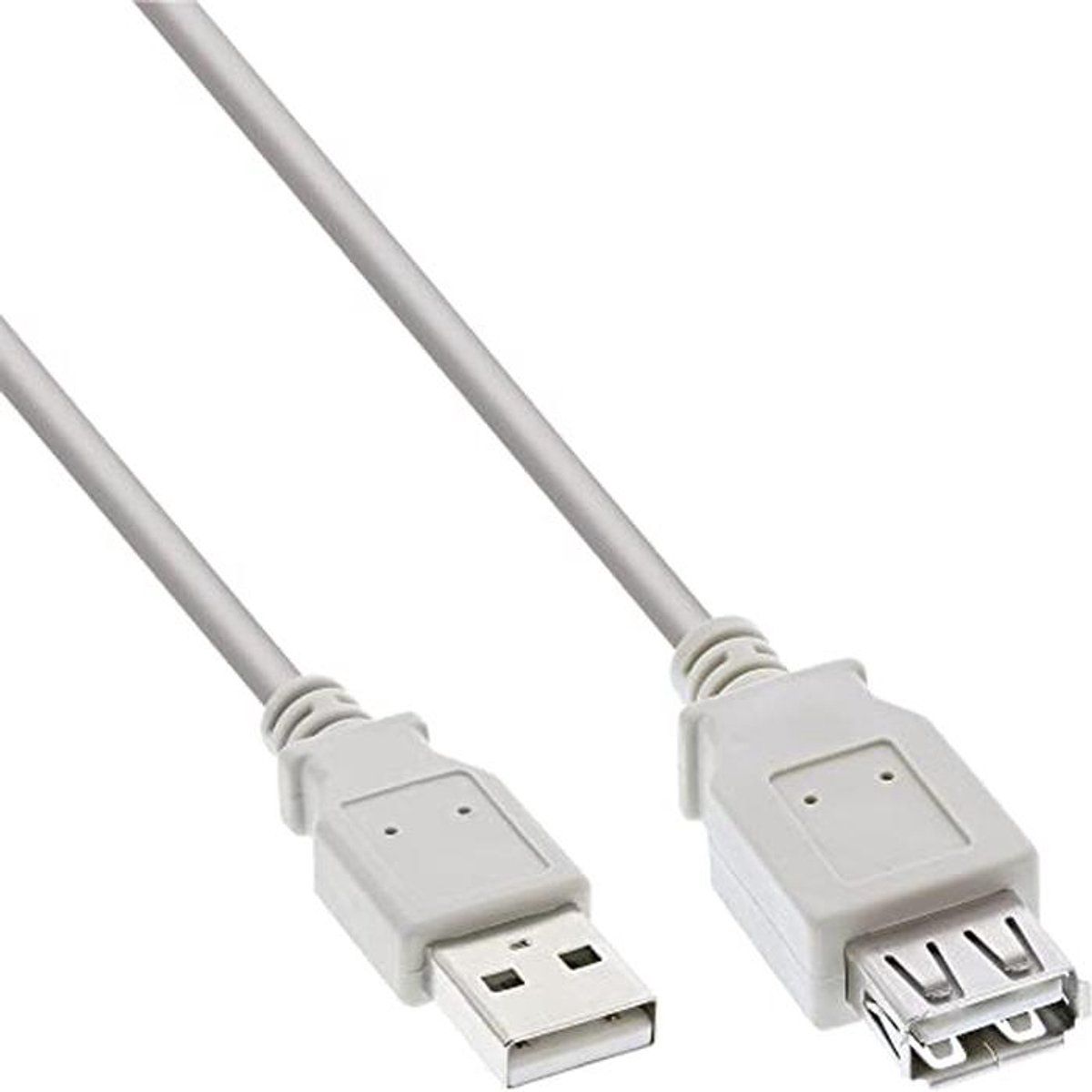 USB 2.0 verlengkabel type A 1,8m beige/grijs