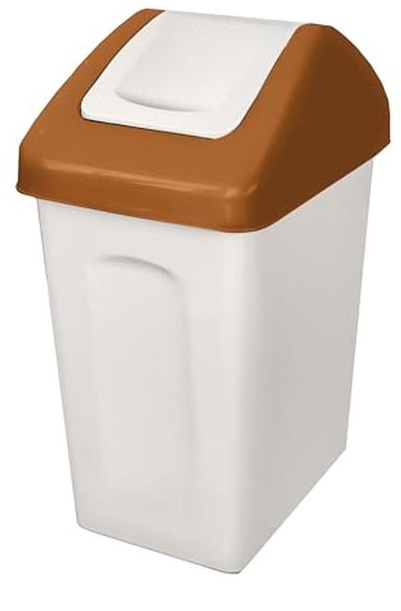 Afvalemmer Swing 10L met Kanteldeksel - Grijsbruin - Universeel en BPA-vrij