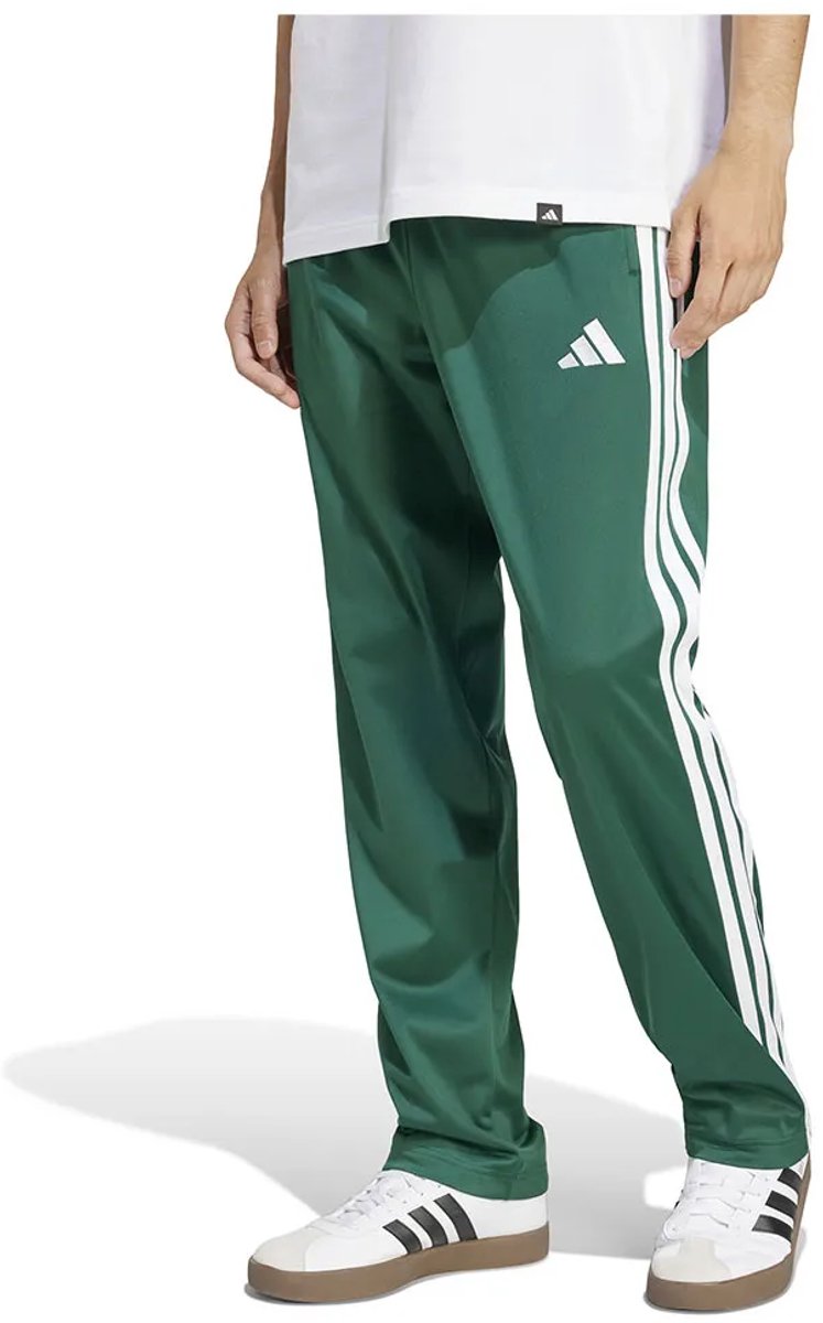 Adidas 3 Stripes Tricot Regular Fit Open Hem Track Trainingsbroek S Regular Man Groen