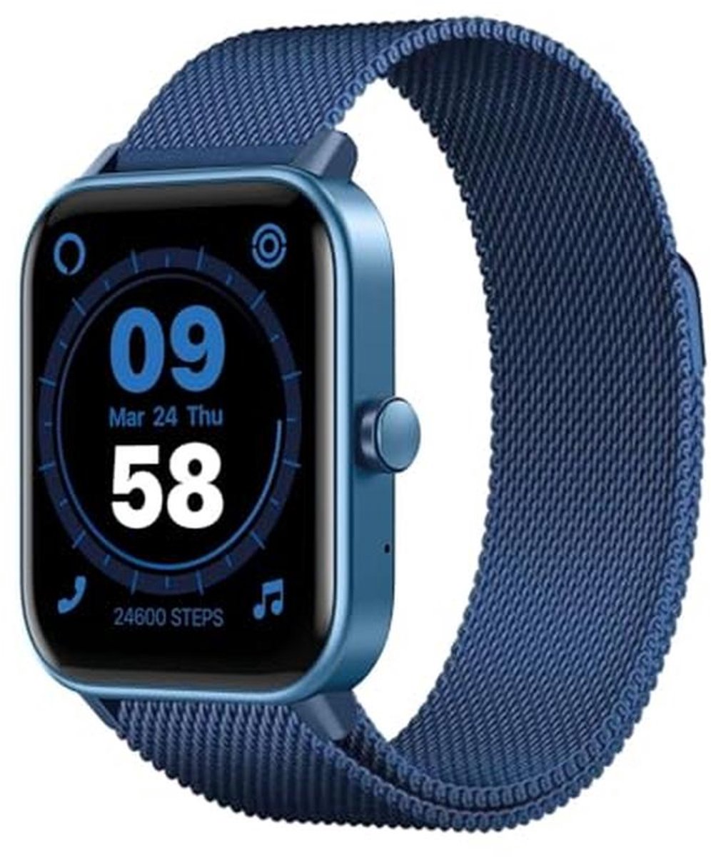 Smartwatch met Alexa en 14 Sportmodi - Lichtblauw 1,8 inch Display