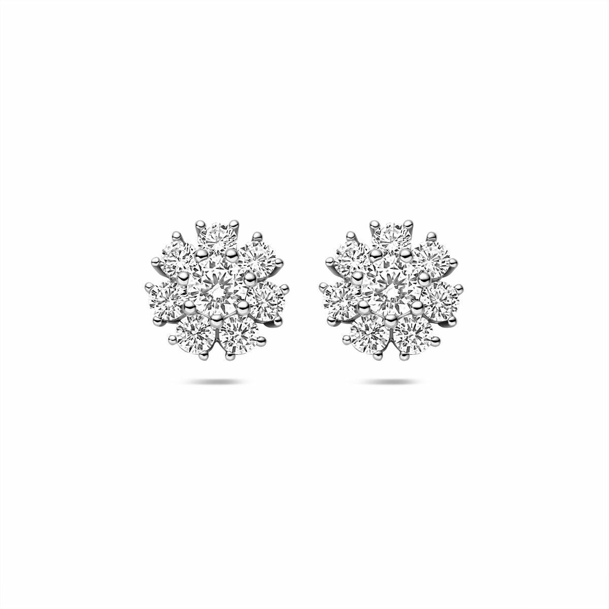 Zilveren gerhodineerde oorknoppen zirkonia 10,5 mm - 1342052