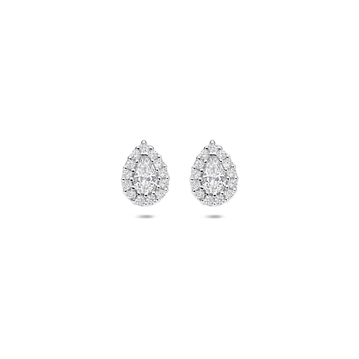 Zilveren gerhodineerde oorknoppen zirkonia 8,5 mm - 1342026