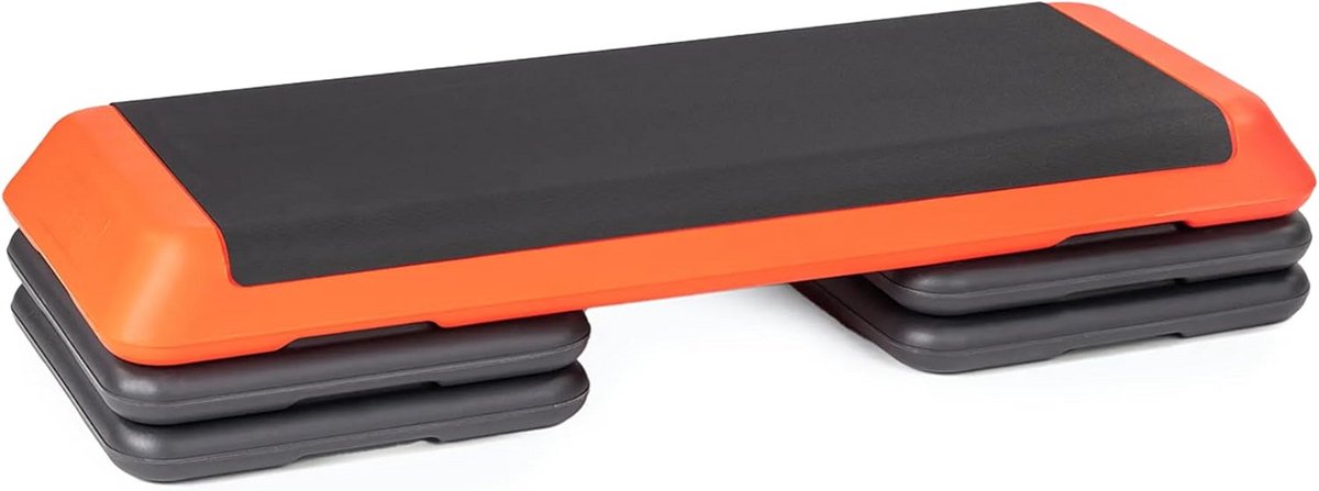 Verstelbare Aerobic Stepper voor Cardio Fitness - Thuis Gym - Hoogte 10/15/20 cm - Tot 250 kg - Roze/Oranje/Grijs
