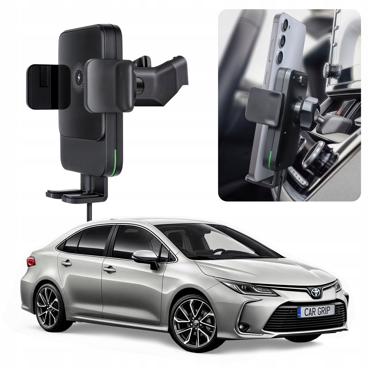 Gravitatie Telefoonhouder met QC 3.0 Opladen voor Toyota Corolla E21
