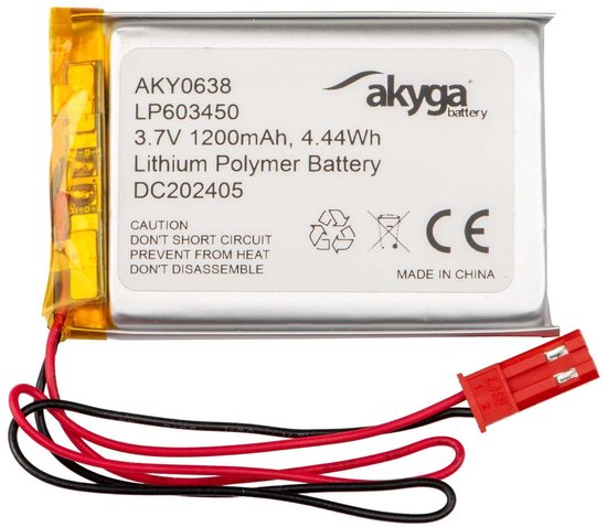 Batterie Akyga LP603450 Taille de la batterie : LiPo spéciale 3,7 V 1 200 mAh