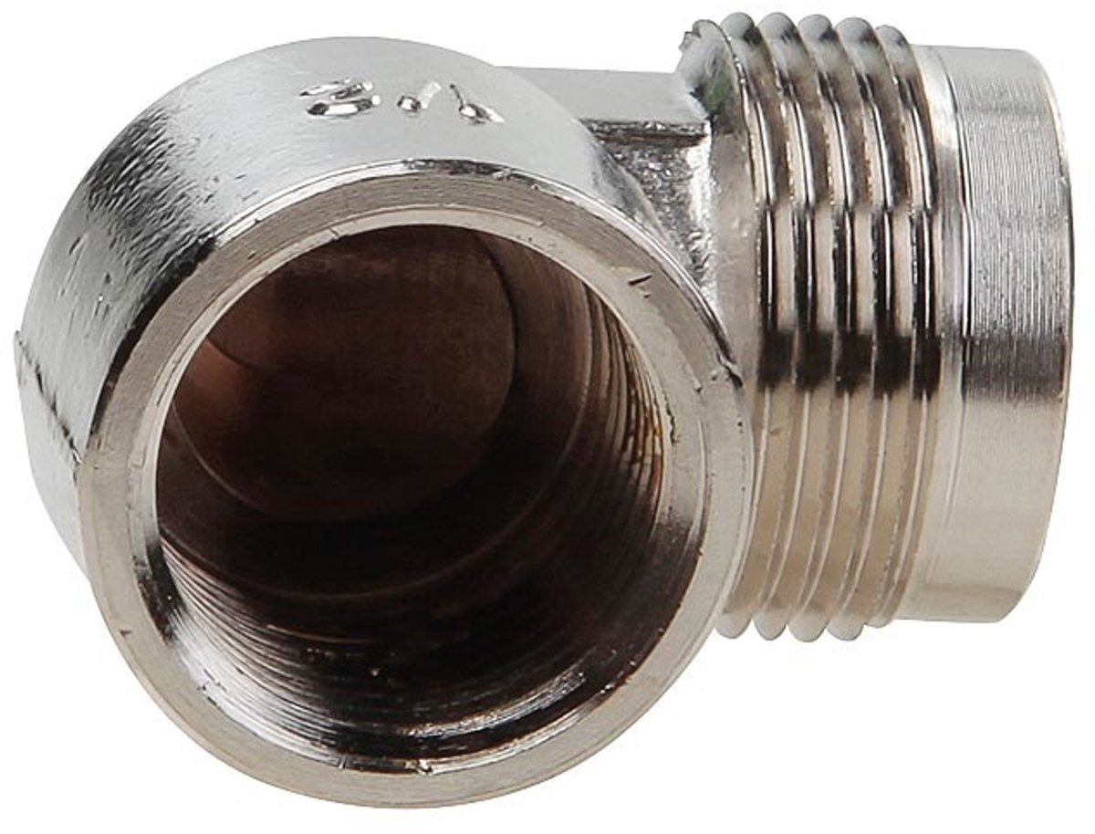 EasyFiks Gas Aansluitingkoppeling - 1/2 knie haaks - Chroom