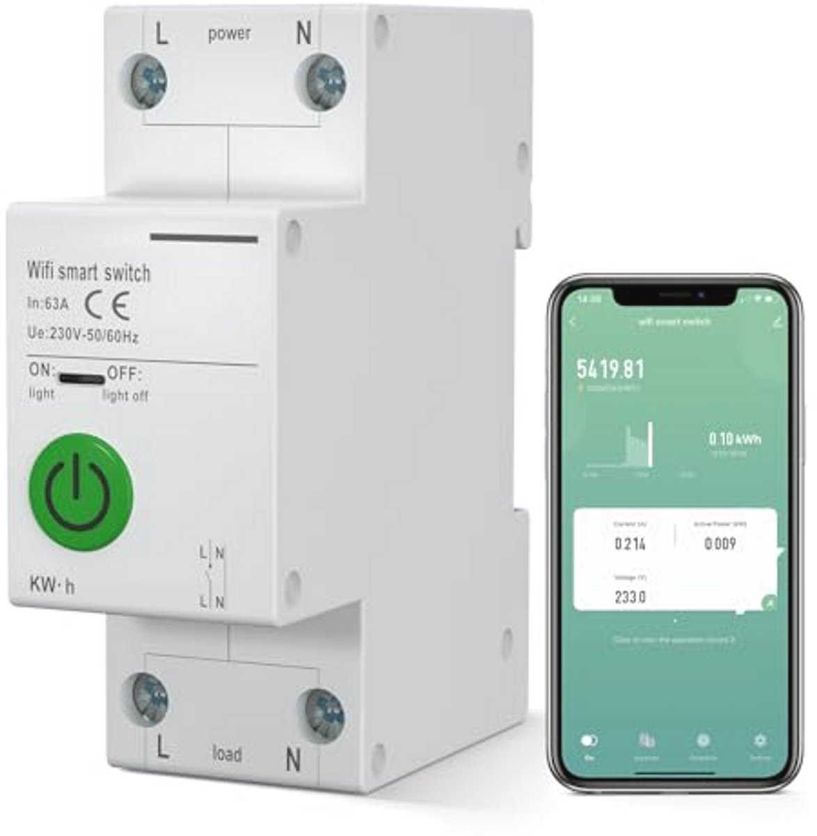 Intelligente Wifi-stroomonderbreker met Tuya-ondersteuning en spraakbediening
