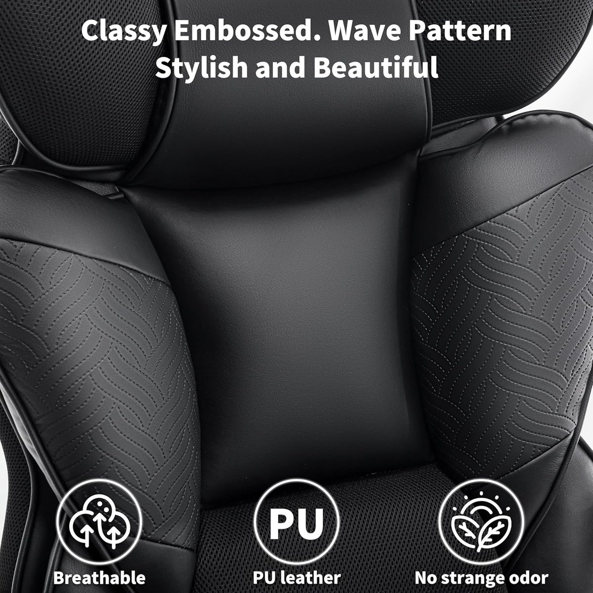 Ergonomischer Bürostuhl mit Fußstütze – Novihome AeroLux XL Gaming- und Chefsessel mit Taschenfeder-Lendenstütze, höhenverstellbar, klappbare Armlehnen, extra breiter Komfortsessel – Schwarz