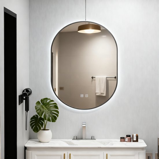 Spiegel Best Design Seldy Ovaal 100x50cm Met LED Verlichting Rondom en One-Touch Bediening