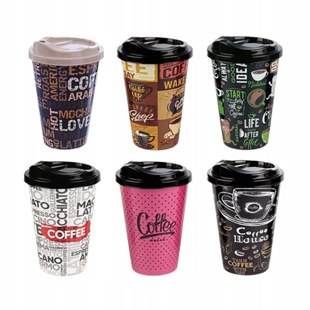 Duurzame Take-Away Mok met Deksel - 500ml - Kunststof