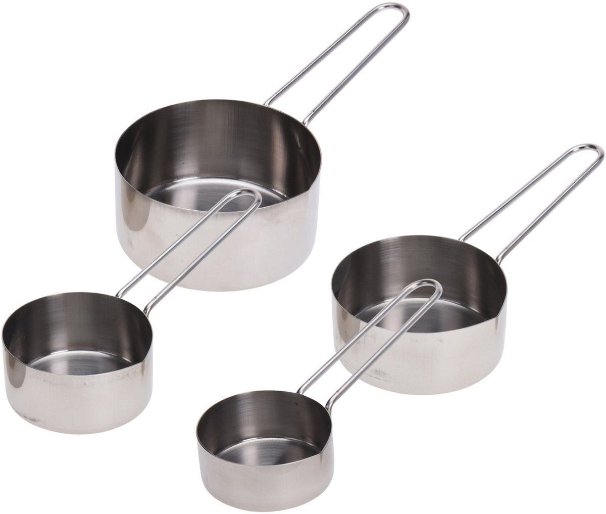 Excellent Houseware Maatschepjes - 4x stuks - zilver - RVS - maatlepels - keuken/koken