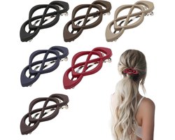 Set van 6 platte haarspeldjes voor dames en meisjes, zes kleuren platte haarspeldjes voor dames, fijn haar, elegante Franse haarspeldjes voor alle haartypes, paardenstaarten, half-snap haarspeldjes, Voor dik tot dun haar - Cyslmuk®