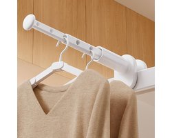 Reiskledingrek - Intrekbare paalhanger - droogrek - droogrek inklapbaar - droogrek hangend - Draagbare opvouwbare hanger - Studentenhuisvestingshanger - Bagagehanger - Autohanger - ABS - Wit