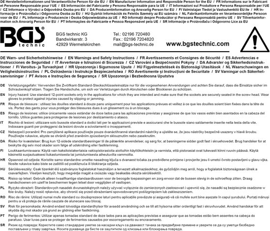 BGS Clé à douille douille 12 pans 3/4 60 mm