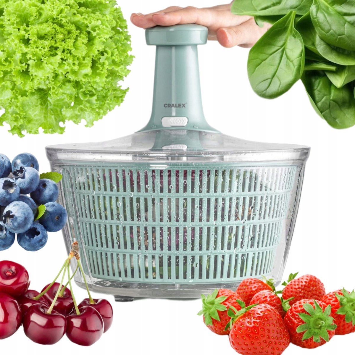 Cralex Verdera Salade Droger 5L - Groene Groente Centrifuge