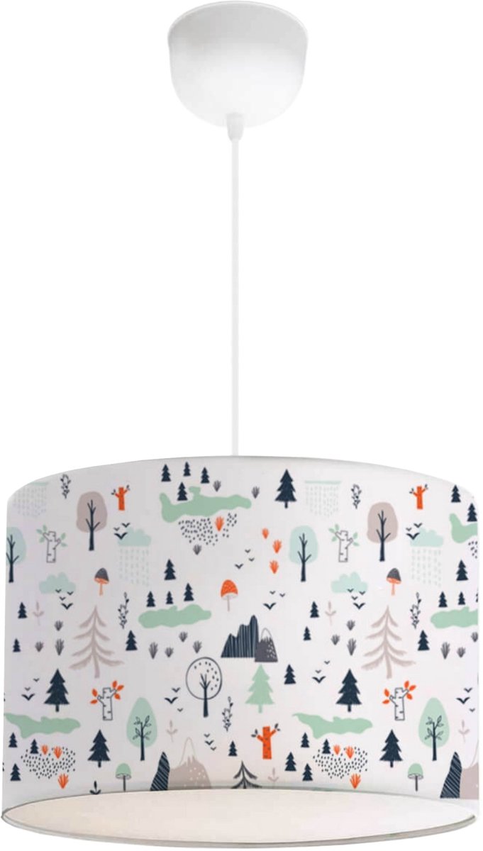 Kinder hanglamp Rugby wit met boommotief lux.pro