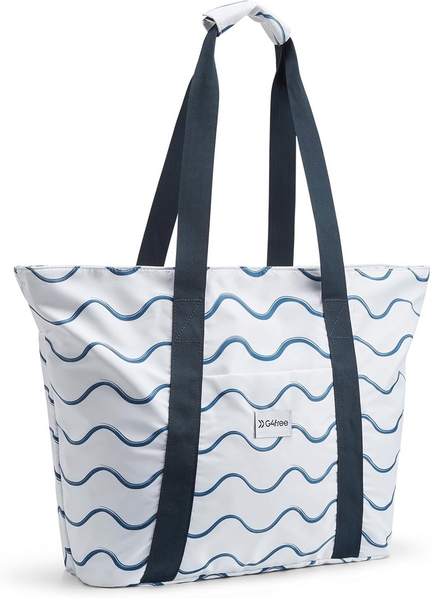 Waterdichte en zanddichte strandtas - ruime schoudertas voor dames - ideale sport- en boodschappentas