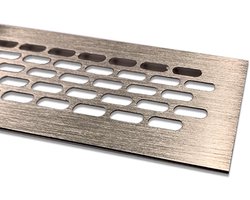 Ventilatierooster Aluminium 60x400mm Geborsteld RVS Luchtverversing Rooster