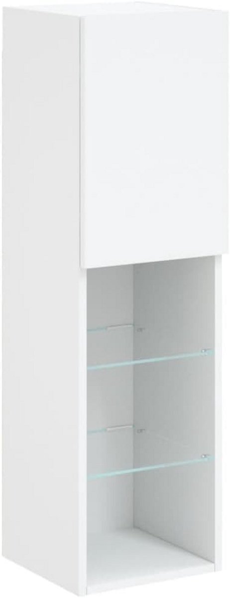 Zwevend TV Meubel met LED Verlichting 102cm Breed Wit - Wandkast en Dressoir