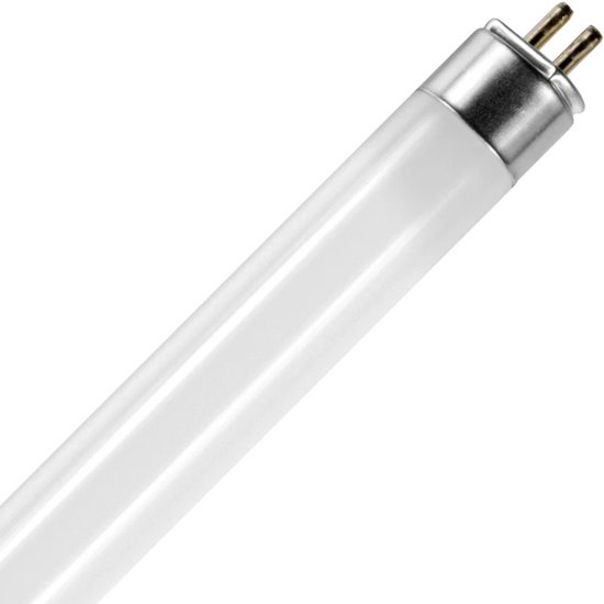 Een witte, cilindervormige TL-buis van 1449 mm met twee metalen pinnen aan het uiteinde.