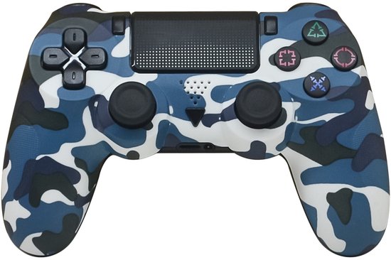 Draadloze Gaming Controller V2 - Geschikt voor Playstation 4 / PS4 - Camouflage Blauw