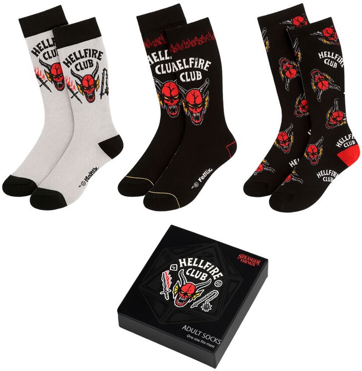 Stranger Things Hellfire Club Unisex Sokken - meerkleurig - one size