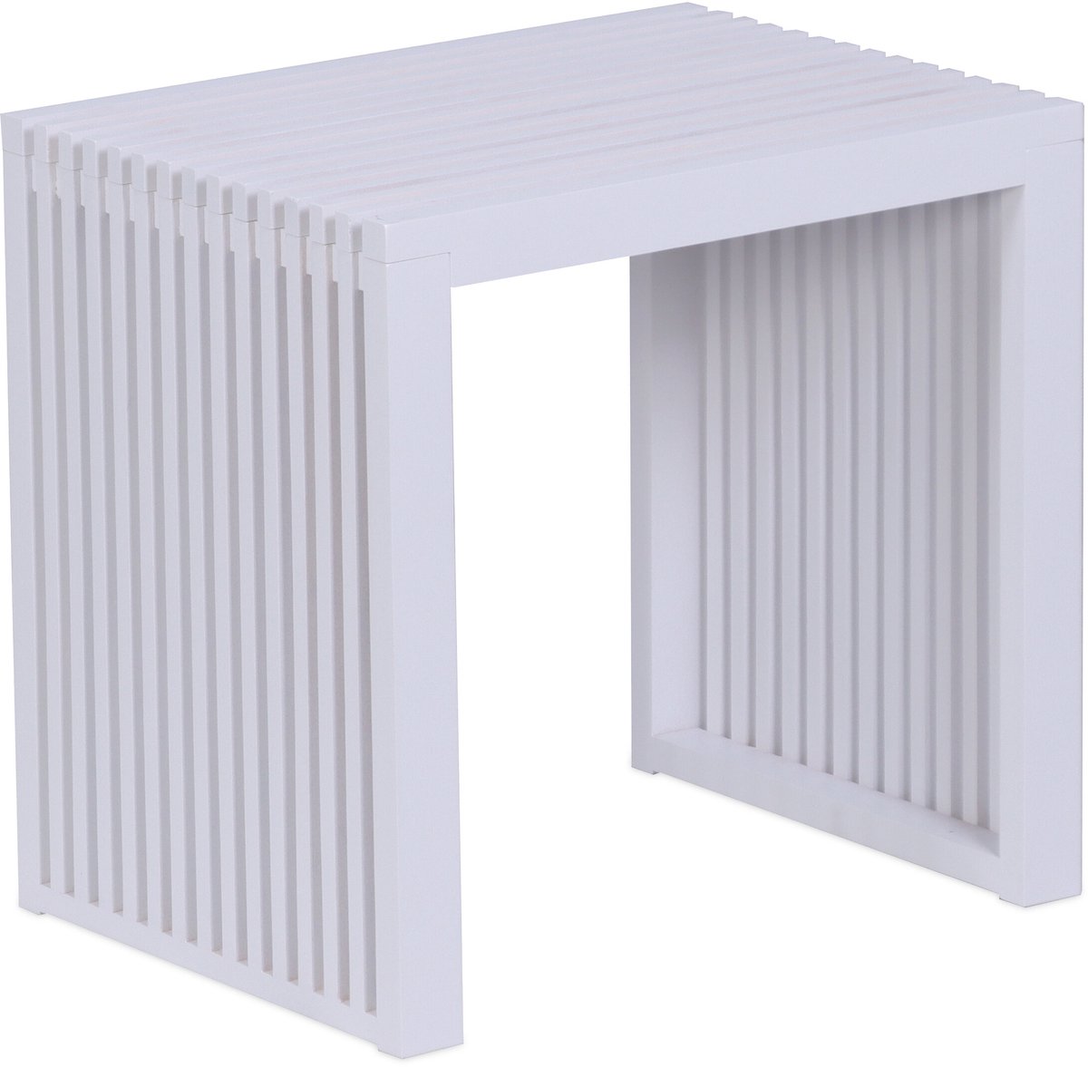 Bankje bamboe - 43x45x33 cm - wit