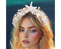 Bruids Haarband met Zeeschelpen en Parels voor Strandbruiloft