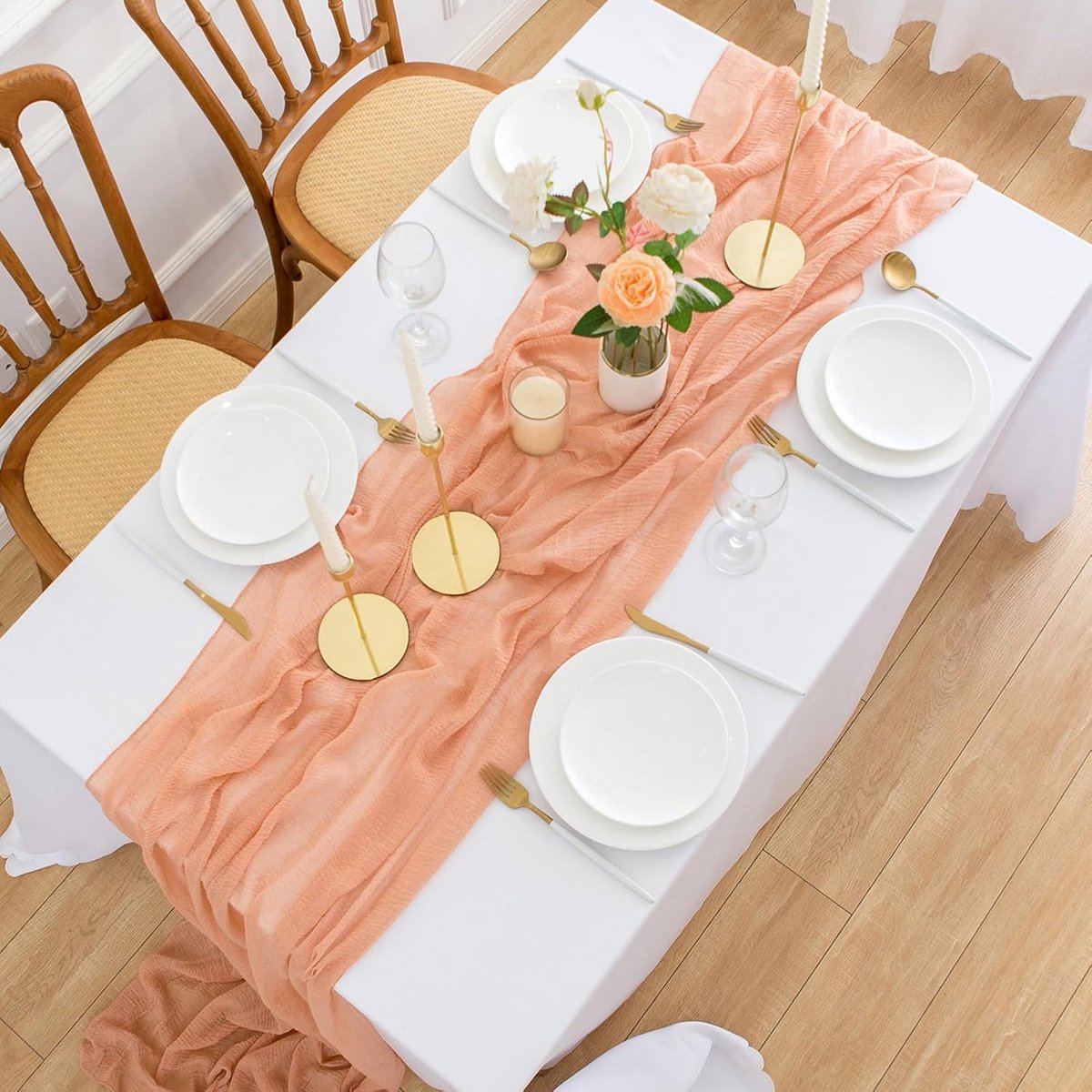 Rustieke Kaasdoek Tafelloper 80 cm x 4m voor Bruiloft en Feestdecoratie