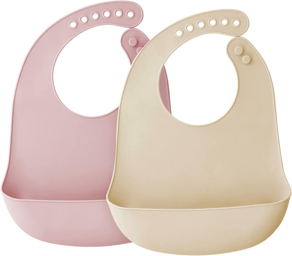 Set van 2 siliconen slabbetjes voor baby's en kinderen - waterdicht, BPA-vrij, zacht en duurzaam
