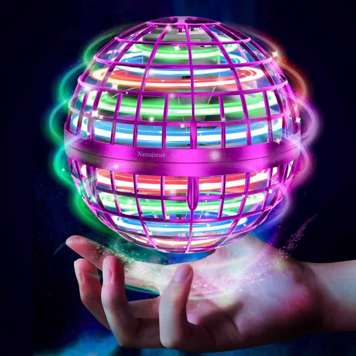 Namajunas - Flying Ball - Mini Drone Voor Binnen - Fly Spinning Ball - Flying Spinner - Fidget Toy Boomerang Spinner - Met Led - Speelgoed Voor Kinderen - Kerstcadeaus - Voor Volwassenen & Kinderen