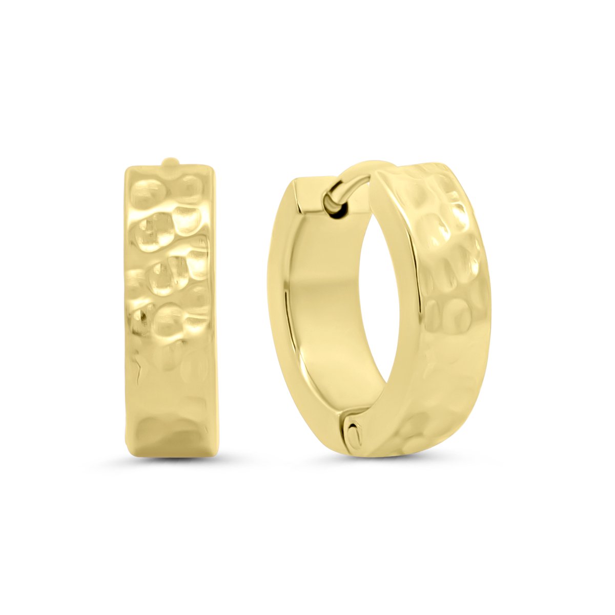 8CE-70645 – CO88 Collection – Gehamerde Oorringen 10mm – Goudkleurig
