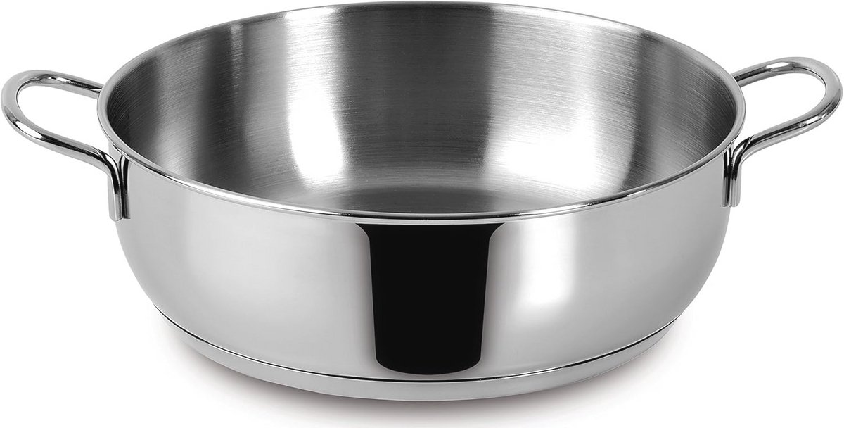 Braadpan Ø 24 cm van roestvrij staal met Lagoseal Plus bodem voor alle warmtebronnen