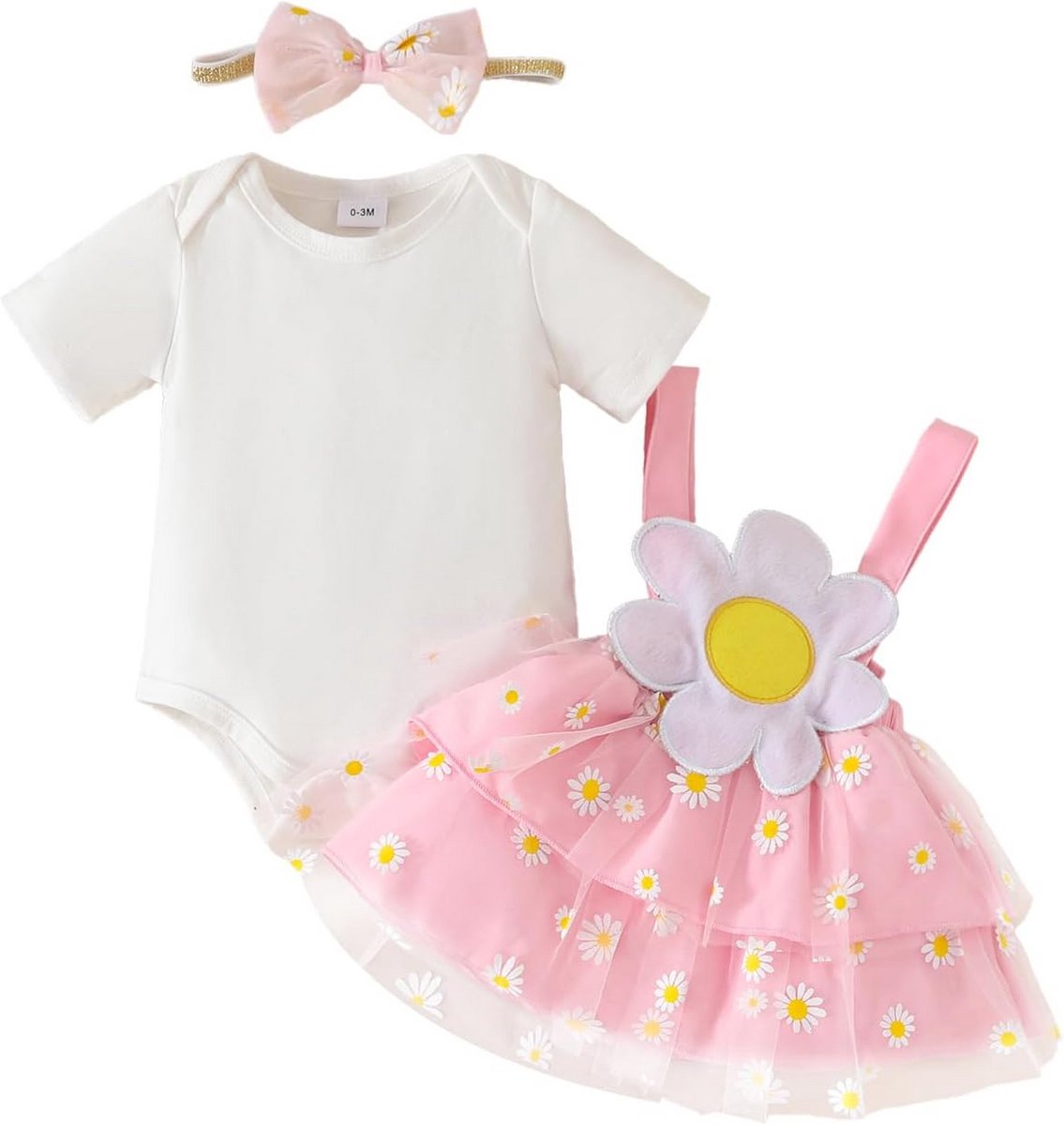 Zomerkleding Set Meisjes Pasgeboren: Blouse met Ruches, Rok en Haarband