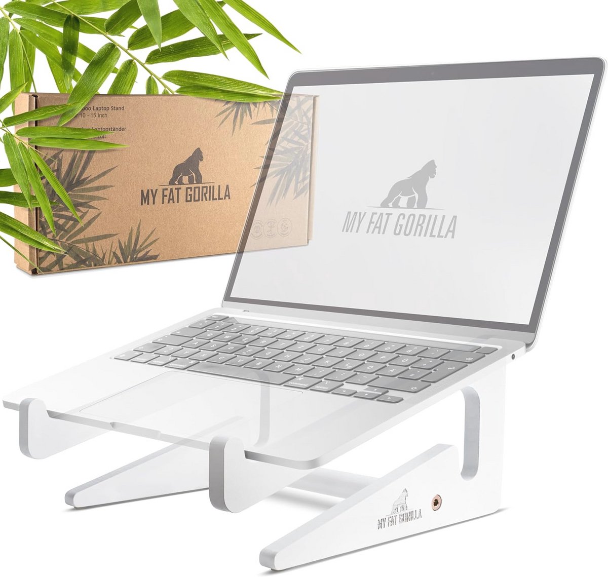 Ergonomische bamboe laptopstandaard voor notebooks van 10-15 inch
