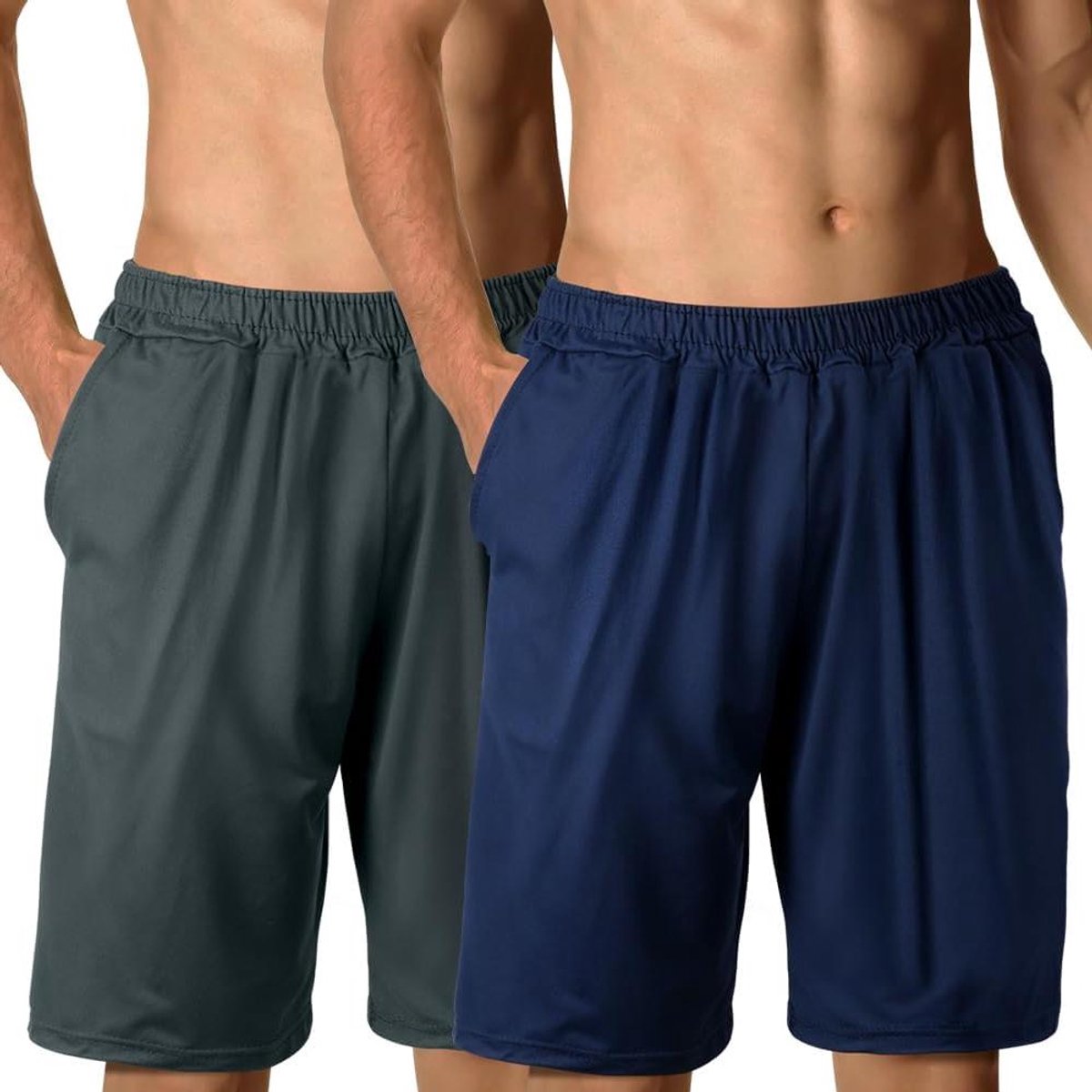 Allecta - Korte herenpyjamabroek met elastische taille en zakken - Loungewear voor heren - Zomerse pyjamashort voor heren - Maat L tot XL
