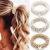 Imitatieparel Haarbanden - Elegante Kralen Scrunchies, Vrouwen Haaraccessoires voor Feest & Alledaags Gebruik