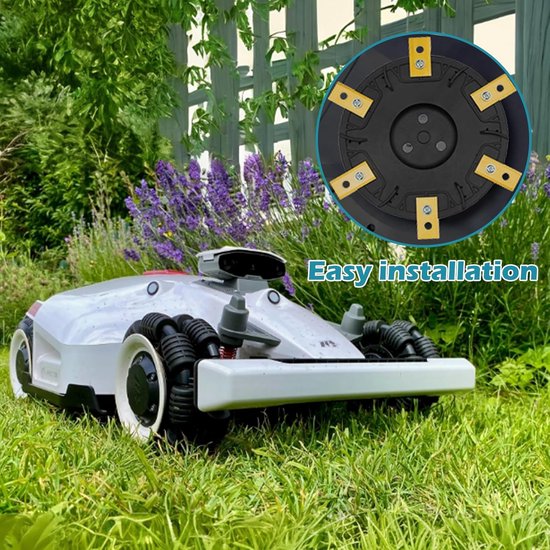 Titanium vervangingsmessen - 36 stuks - Geschikt voor Mammotion Luba en YUKA series robotmaaiers - Inclusief hoogwaardige schroeven - Dubbelzijdig bruikbaar, duurzaam - Tuinonderhoud en gazonverzorging - Goud van Siellafyl — afbeelding 4