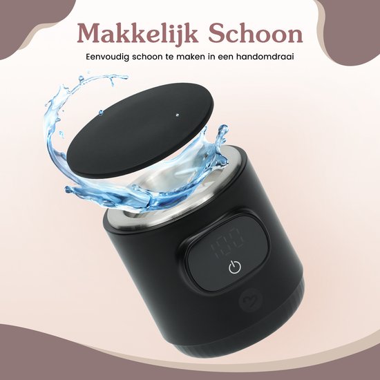 3Babies® Compacte Baby Flessenwarmer - Draagbaar - USB Oplaadbaar - Draadloos - Bottle Warmer - Inclusief 3 Adapters - Philips Avent, Difrax, Dr.brown's, Tommee Tippee, Medela - Zwart van Merkloos — afbeelding 5
