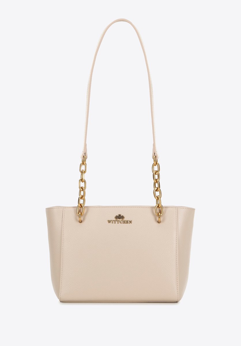 Wittchen - Damen Schoudertas - Licht Beige Leer - Elegante Kettinghandvatten