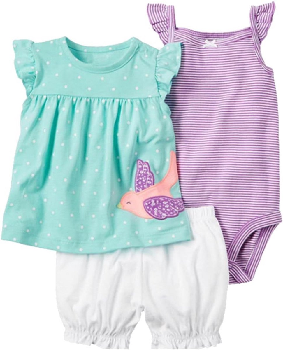 Zomerse 3-delige set babykleding voor meisjes: Overall, shorts en top (3-24 maanden)