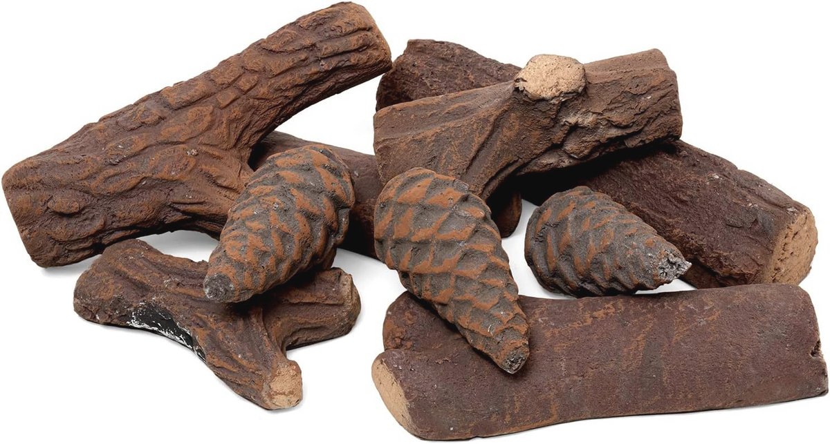 Ceramic Faux Wood Set voor Bioethanol Haard