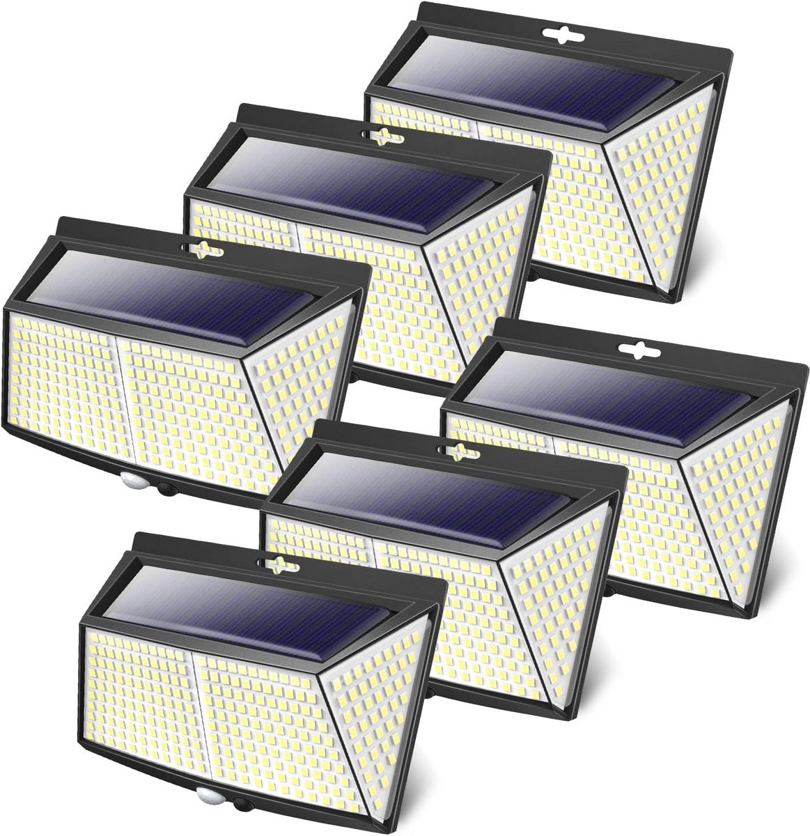 Zonnelampen met Bewegingssensor - Set van 2 LED Buitenverlichting op Zonne-energie voor Tuin, Terras en Garage