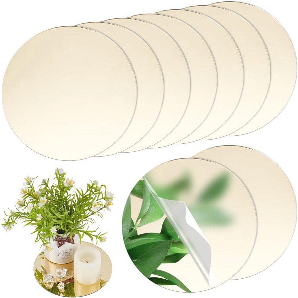 Ronde Acrylspiegels 10 Stuks voor Tafeldecoratie – Perfect voor Bruiloft en Feest