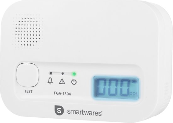Smartwares FGA-13041 - Koolmonoxidemelder CO melder - 85 dB - Levensduur 10 jaar - BSI Gecertificeerd