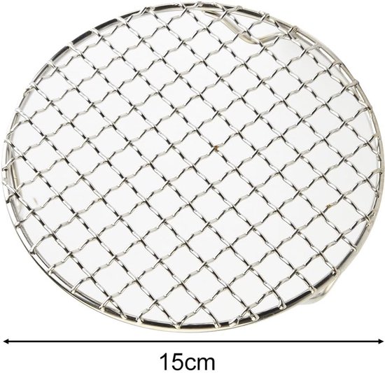 Rond Roestvrijstalen Grillrek 15 Cm Met Stabiele Voeten, Multifunctioneel Barbecue Gaas voor Koken Afkoelen en BBQ Accessoires van Merkloos — afbeelding 2