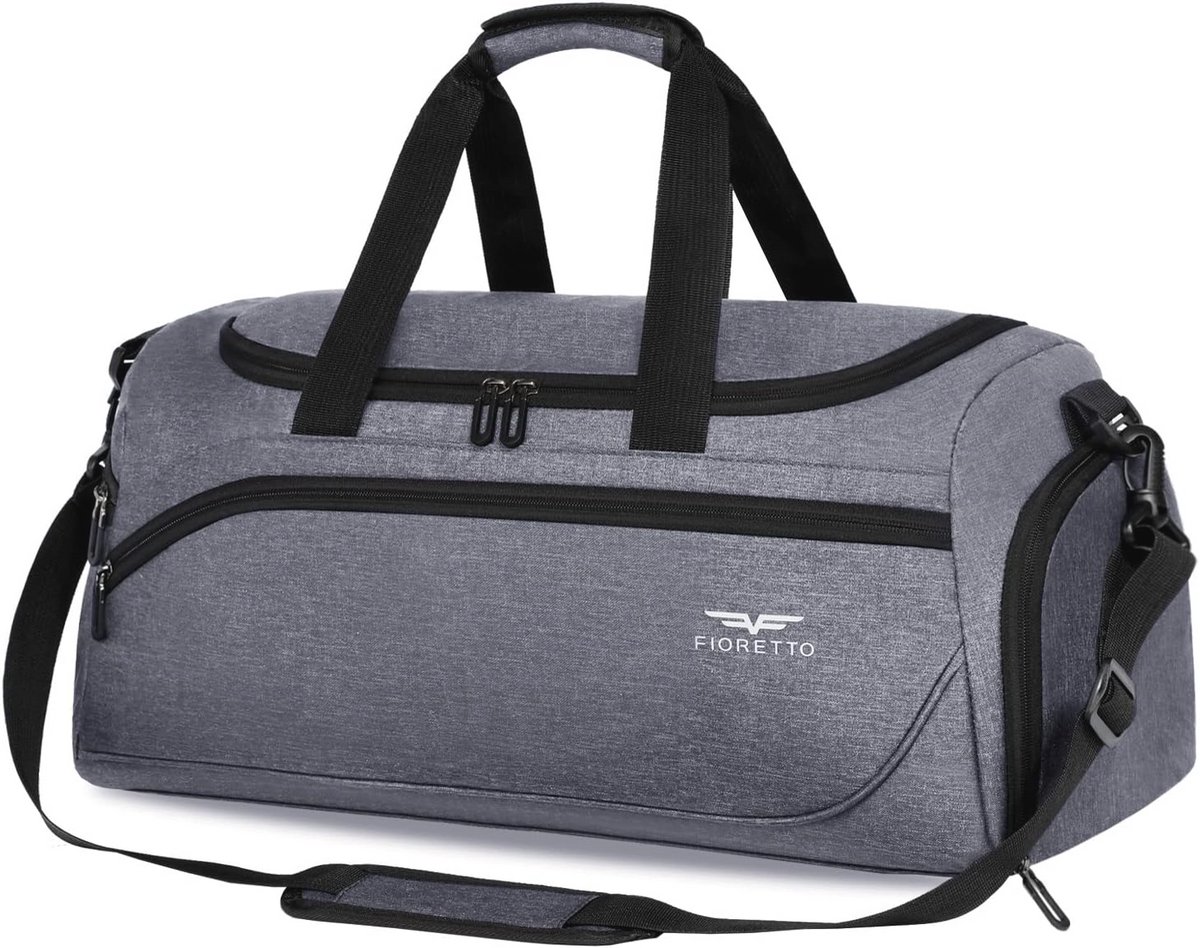 Sporttas en reistas 43 liter met schoenenvak en nat vak - waterdichte tas voor training, gym, reizen, zwemmen, sauna, voetbal